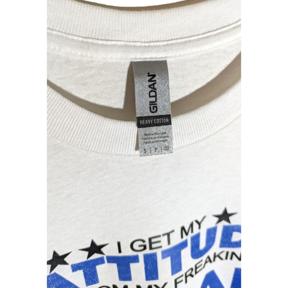 I Get My Attitude From My Dad White Graphic Tee - Size S - All Genders - Picture 6 of 7